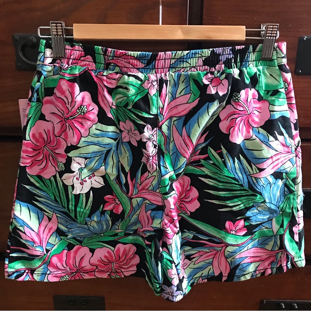NWT Wild Fable Black and Multicolored Tropical Floral Shorts, Size XS